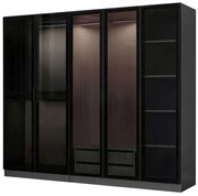 Ντουλάπα Πεντάφυλλη Kale 506MNR2587 225x52x210cm Anthracite-Black Πεντάφυλλη