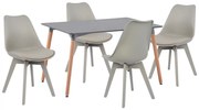 Σετ τραπεζαρίας C11329.10 5τμχ με Τραπέζι MINIMAL 120x80x73εκ. &amp; Καρέκλες PP Γκρί
