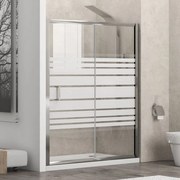 KARAG  NEW FLORA Καμπίνα από τοίχο σε τοίχο με σεριγραφάτο κρύσταλλο NEW FLORA 500 Χρωμέ KARAG 100x180cm KARAG-5206836561516