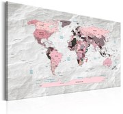 Πίνακας - World Map: Pink Continents 60x40