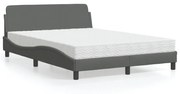 Κρεβάτι με Στρώμα Dover Σκούρο Γκρι 140x190 εκ. Υφασμάτινο