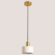 Φωτιστικό Κρεμαστό Ø15xH168cm 1xE27 220V 50/60Hz Gold &amp; Marble White Eurolamp Arte Illumina 144-46004