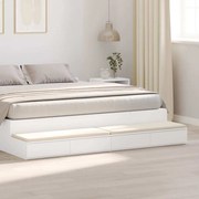 vidaXL Συρτάρια Κρεβατιού Λευκό 200x36,5x16,5 εκ. Μηχανικά Ξύλο