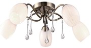 Φωτιστικό Οροφής - Πλαφονιέρα 77-2218 C9534/5 Pero Bronze Homelighting Μέταλλο,Γυαλί