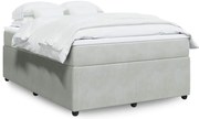 vidaXL Κρεβάτι Boxspring με Στρώμα Ανοιχτό Γκρι 140x200 εκ. Βελούδινο