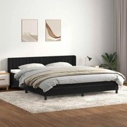 vidaXL Κρεβάτι Boxspring με Στρώμα Μαύρο 180x210 εκ. Βελούδινο