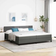 vidaXL Κρεβάτι box spring με στρώμα Σκούρο Γκρι 200 x 200 cm ύφασμα