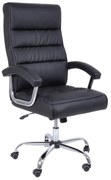 WOODWELL BF5850 Πολυθρόνα Διευθυντή Μέταλλο Χρώμιο, PU Μαύρο 79x63x113/121cm ΕΟ264