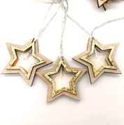 Χριστουγεννιάτικη Διακοσμητική Γιρλάντα Μπαταρίας Με 10 Led Φωτάκια Aca Star Gold X061011206B