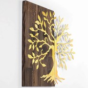 Διακοσμητικό Τοίχου Tree 899SKL2230 58x58cm Walnut-Gold Wallity Μέταλλο,Ξύλο