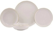 Σερβίτσιο Πιάτα Φαγητού (Σετ 16Τμχ) 710KTP3602 White-Gold Hermia 16 τμχ Porcelain