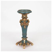 Κηροπήγιο Πολυρεσίν Χρυσό-Πράσινο 10.5x10.5x27cm 752-26042 Estheti 752-26042 Χρυσό