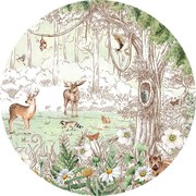 Forest Friends Spring Ταπετσαρια Τοιχου Πρασινο Στρογγυλη 80cm