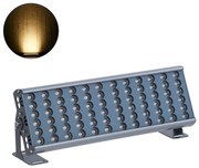 GloboStar FLOOD-TENA 90221 Προβολέας Wall Washer για Φωτισμό Κτιρίων LED 72W 6480lm 10° DC 24V Αδιάβροχο IP65 L46.5 x W7 x H16.5cm Θερμό Λευκό 2700K - Ασημί - 3 Years Warranty