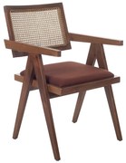 Καρέκλα SUVA RATTAN καρυδί ξύλο ύφασμα και RATTAN - 783-1504