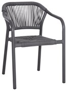 Καρέκλα LUCCI C6266.01 Σκούρο Γκρί Αλουμινίου με P.E. Rattan 58x56x79Υ εκ. 58x56x79 εκ.