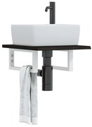 vidaXL Ράφι Νιπτήρα Τοίχου από Ατσάλι / Μασίφ Ξύλο Δρυός