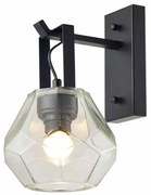 Απλίκα Τοίχου Aca V371481WC Black Matt/Clear