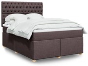 ΚΡΕΒΑΤΙ BOXSPRING ΜΕ ΣΤΡΩΜΑ ΣΚΟΥΡΟ ΚΑΦΕ 140X200 ΕΚ ΥΦΑΣΜΑΤΙΝΟ 3291313