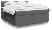 vidaXL Κρεβάτι Boxspring με Στρώμα Σκούρο Γκρι 180x200 εκ Υφασμάτιν