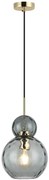 Φωτιστικό Κρεμαστό Μονόφωτο 1xE27 D180x H1500mm Μέταλλο Χρυσαφί-Γυαλί Φιμέ Viokef Firenze 4294400