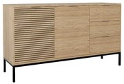 Μπουφές Leodrif μελαμίνης oak-μαύρο 140x40x80εκ 140x40x80 εκ.