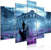 Πίνακας - Magic Venice (5 Parts) Wide Blue - 100x50