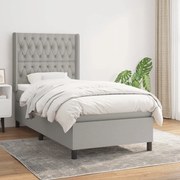 ΚΡΕΒΑΤΙ BOXSPRING ΜΕ ΣΤΡΩΜΑ ΑΝΟΙΧΤΟ ΓΚΡΙ 90X200 ΕΚ. ΥΦΑΣΜΑΤΙΝΟ 3131641