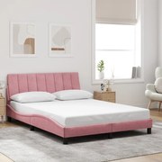 vidaXL Πλαίσιο Κρεβατιού με Κεφαλάρι Ροζ 120x200 εκ. Βελούδινο