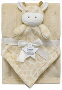 Κουβέρτα Fleece Αγκαλιάς (75x100) + Πανάκι Παρηγοριάς Dimcol Giraffe 05 Beige