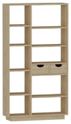Βιβλιοθήκη με συρτάρια Dakin σε oak απόχρωση 80x25x190εκ 80x25x190 εκ.