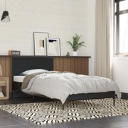 vidaXL Πλαίσιο Κρεβατιού Μαύρο 90 x 200 εκ. Επεξ. Ξύλο &amp; Μέταλλο