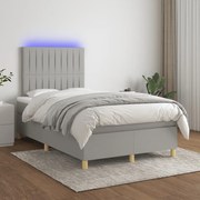 ΚΡΕΒΑΤΙ BOXSPRING ΜΕ ΣΤΡΩΜΑ &amp; LED ΑΝ.ΓΚΡΙ 120X200 ΕΚ ΥΦΑΣΜΑΤΙΝΟ 3135581