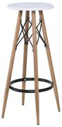 Σκαμπώ MACK BAR Μεταλ.Φυσικό/Άσπρο Φ30cm Η.72cm (Σετ 4 ΤΕΜ)
