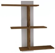 Ραφιέρα τοίχου Norman μελαμίνη σε καρυδί-λευκή απόχρωση 110x19.5x90εκ 110x20x90 εκ.