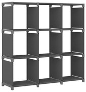 vidaXL Ραφιέρα με 9 Κύβους Γκρι 103 x 30 x 107,5 εκ. Υφασμάτινη