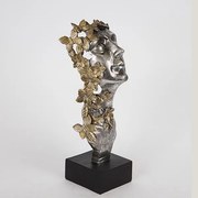Διακοσμητικό Επιτραπέζιο Πρόσωπο Polyresin Χρυσό-Μαύρο-Ασημί 13x11,5x33,5εκ. ESTHETI 752-27028