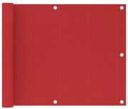 vidaXL Διαχωριστικό Βεράντας Κόκκινο 75 x 600 εκ. από HDPE
