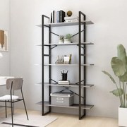 Βιβλιοθήκη με 5 Ράφια Γκρι Σκυρ. 100 x 30 x 175 εκ. Επεξ. Ξύλο 3082002