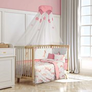 Σεντόνια Βρεφικά 8853 (Σετ 3τμχ) Grey-Pink Greenwich Polo Club Κούνιας 130x170cm 100% Βαμβάκι