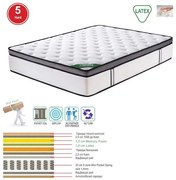 ΣΤΡΩΜΑ Mini Pocket Spring Memory Foam &amp; Latex, Μονής Όψης Roll Pack (5) 160x200x32cm