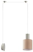 SE21-NM-4-NM1W-SH3 ADEPT TUBE Nickel Matt Wall Lamp Brown Fabric Shade+ HOMELIGHTING 77-8798