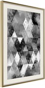 Αφίσα - Abstract Diamonds - 40x60 - Χρυσό - Με πασπαρτού