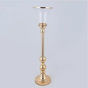 Κηροπήγιο Μεταλλικό 752-24087 15x64cm Gold Estheti Home Μέταλλο