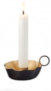 Κηροπήγιο Omama 300080 Φ9cm Black-Gold Black Philippi Metal
