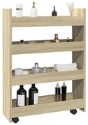 vidaXL Τρόλεϊ Αποθήκευσης Στενό 4 Επιπέδων Sonoma Δρυς Επεξ. Ξύλο