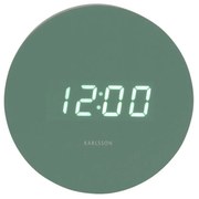 Ψηφιακό Ρολόι Επιτραπέζιο (Φ9) - Ξυπνητήρι Karlsson Spry Round Grayed Jade