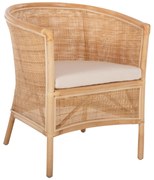 Καρέκλα - Πολυθρόνα APRON C9818 Πλεκτό Rattan Φυσικό με Λευκά Μαξιλάρια 75x70x85Υεκ. 75x70x85 εκ.
