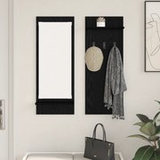 vidaXL Τοίχου Κρεμάστρα Μαύρη Δρυς 70 x 10 x 90 εκ. Επεξεργασμένο ξύλο