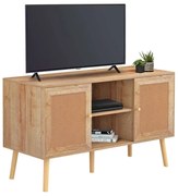 Έπιπλο Τηλεόρασης Colm HM9223.11 Με Πόρτες Rattan 120x39x56,5cm Natural Μελαμίνη